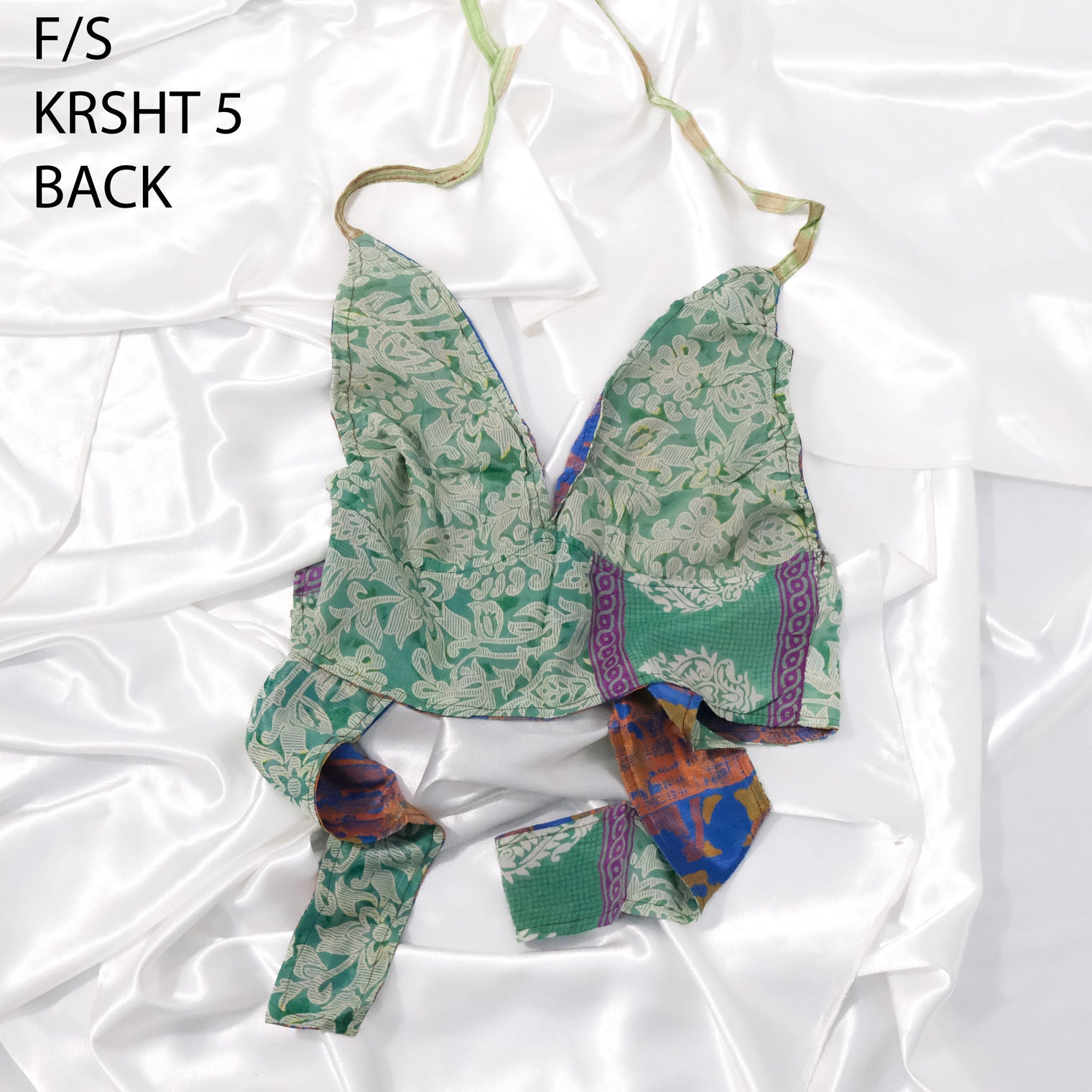 Patchwork Reversible Sari Bralette