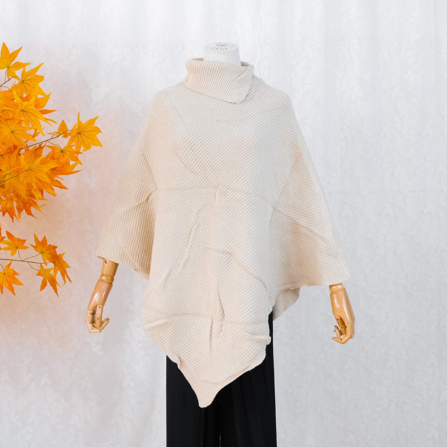 Knitted Boho Solid Ponchos