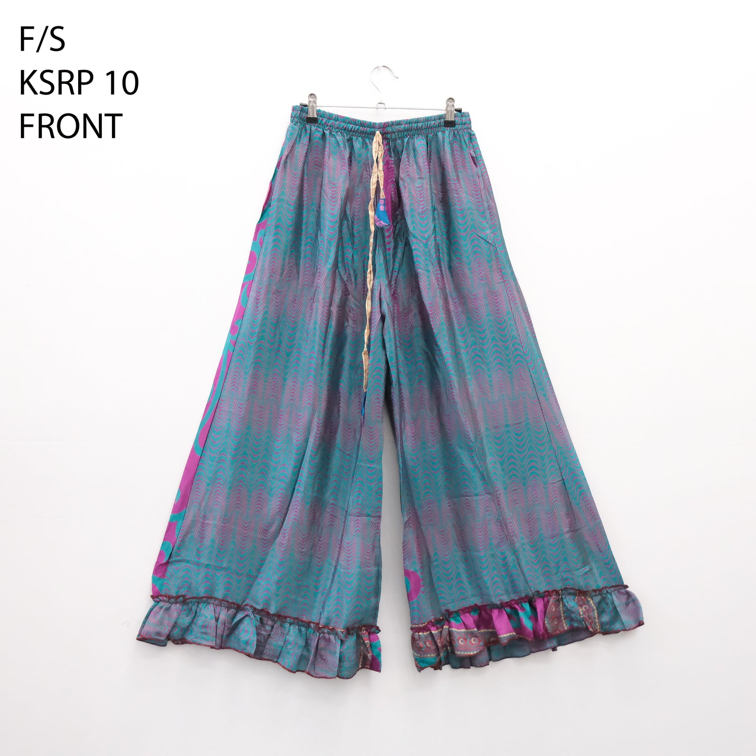 Handmade Recycled Sari Wide Leg Pants