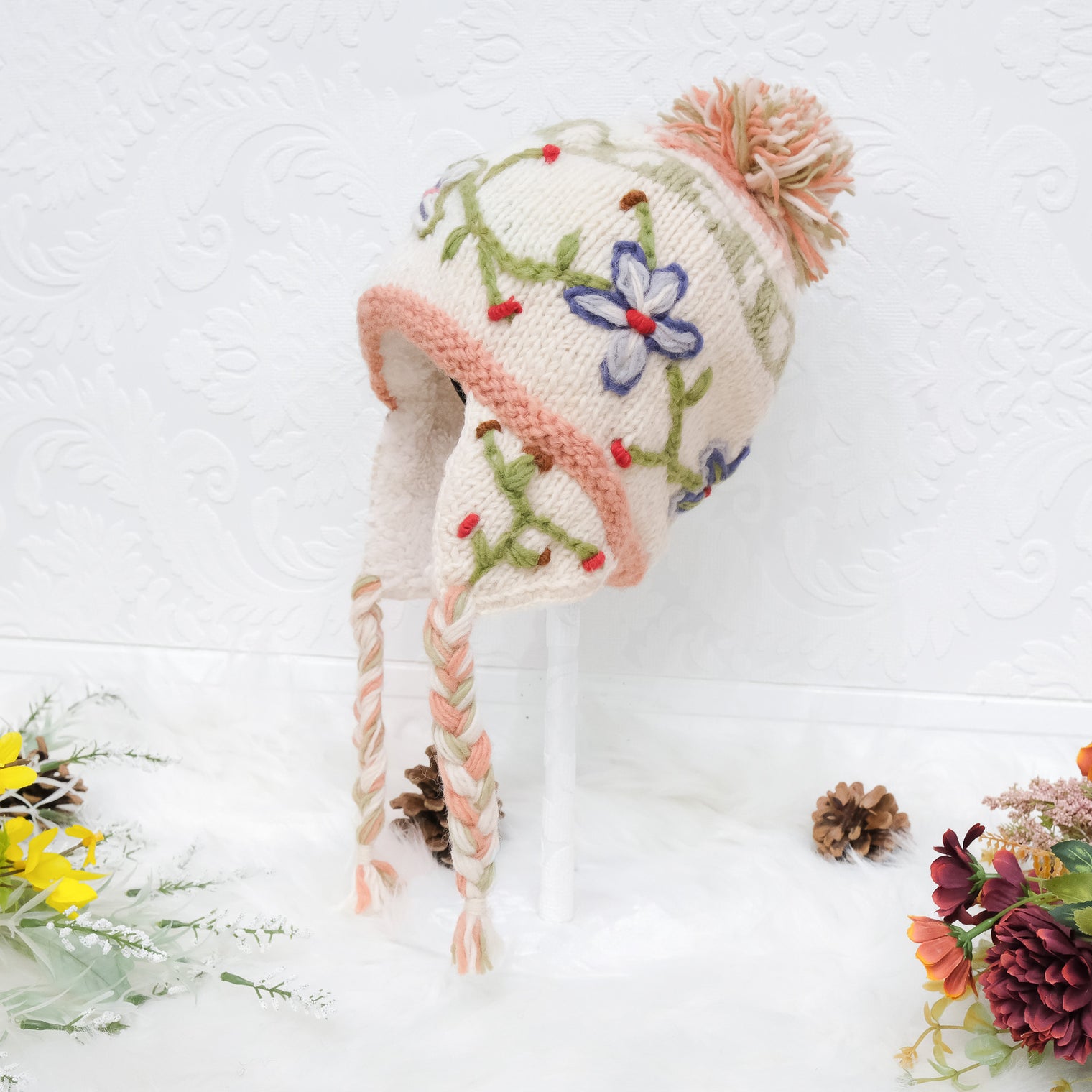 Knitted Earflap Winter Hat