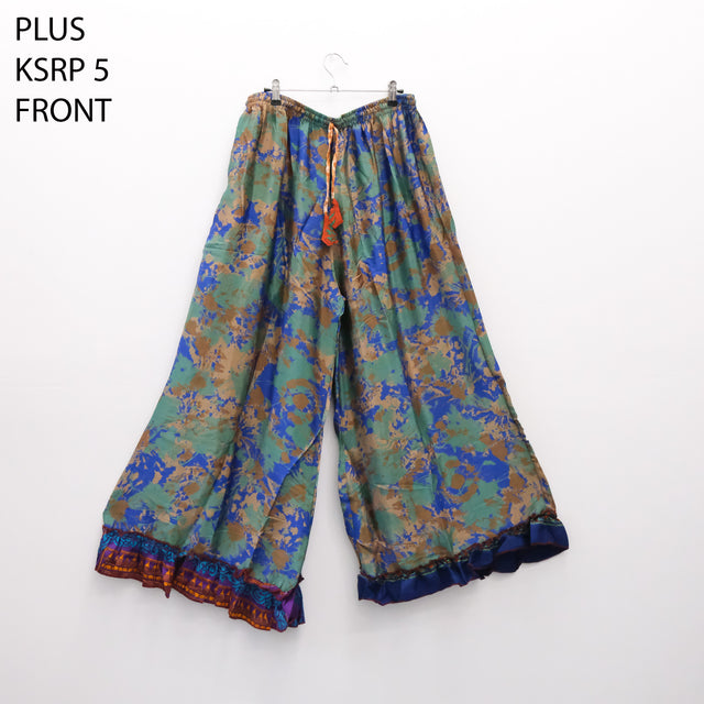 Flowy Recycled Sari Boho Palazzo Pants