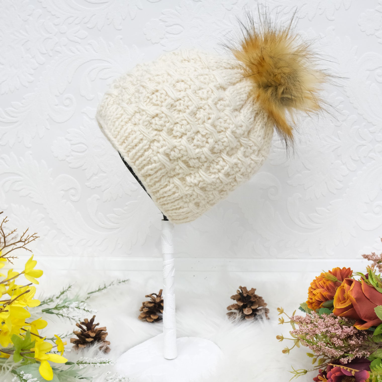 Warm Winter Woolen Hat with Fleece Lining
