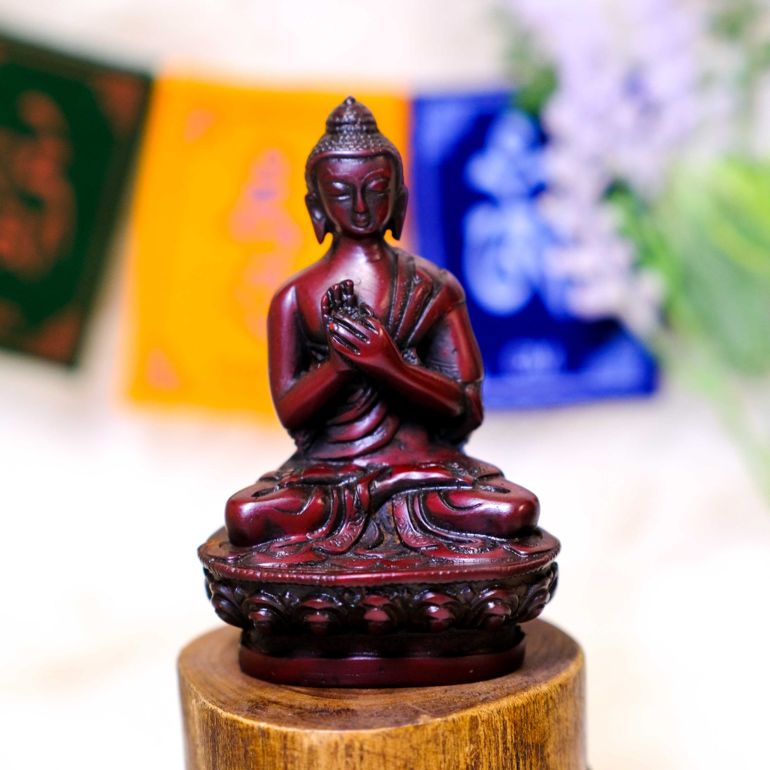 Handcarved Blessing/Dharmachakra Buddha Statue
