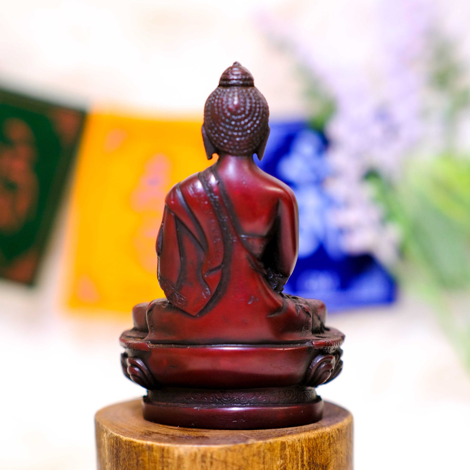 Handcarved Blessing/Dharmachakra Buddha Statue