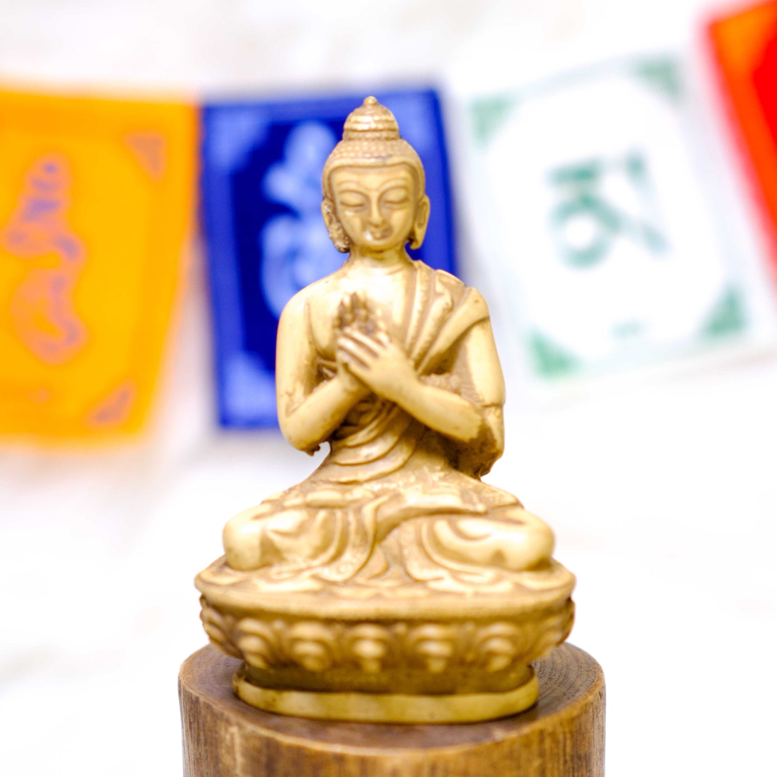 Handcarved Blessing/Dharmachakra Buddha Statue
