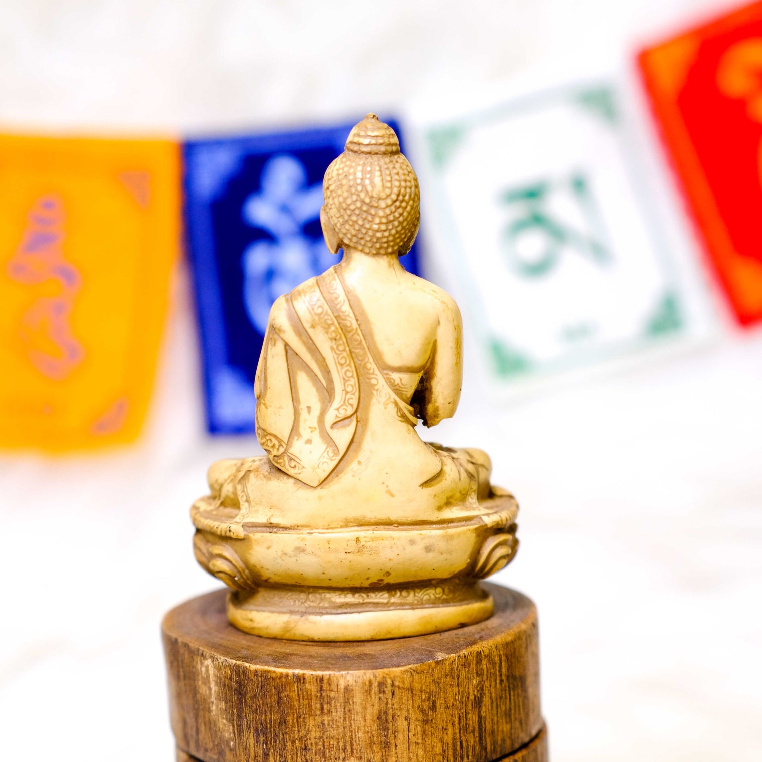 Handcarved Blessing/Dharmachakra Buddha Statue