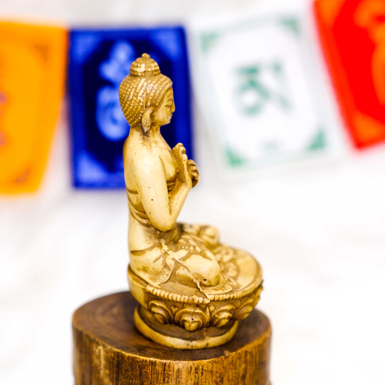 Handcarved Blessing/Dharmachakra Buddha Statue