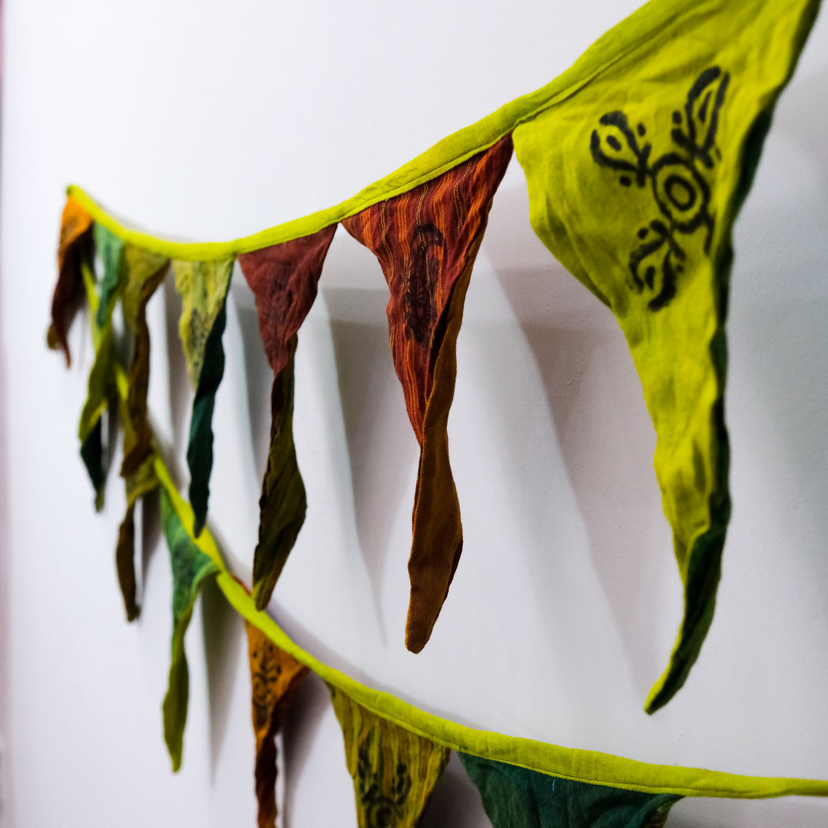 Colorful Boho Patchwork Cotton Pennant Garland
