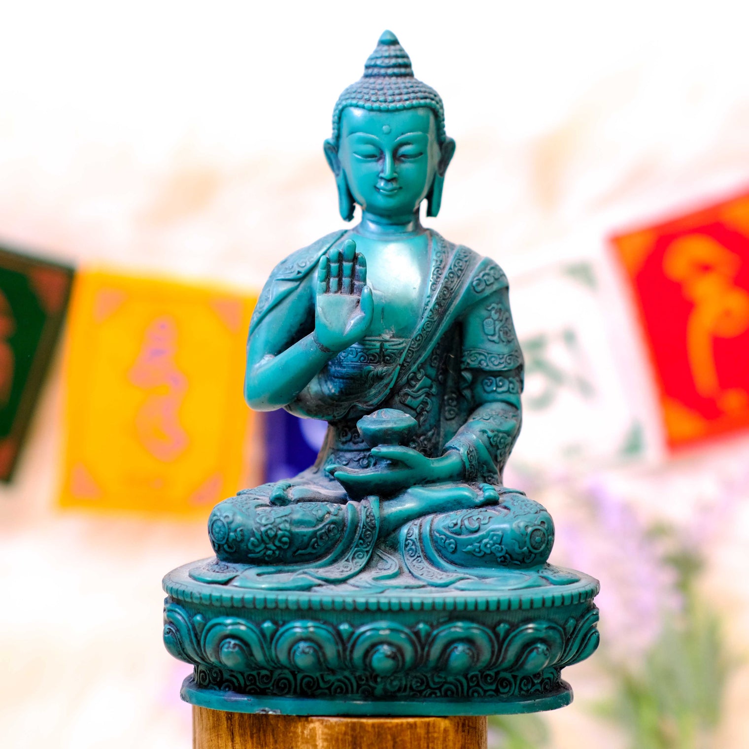 7" Handmade Blessing Buddha Statue