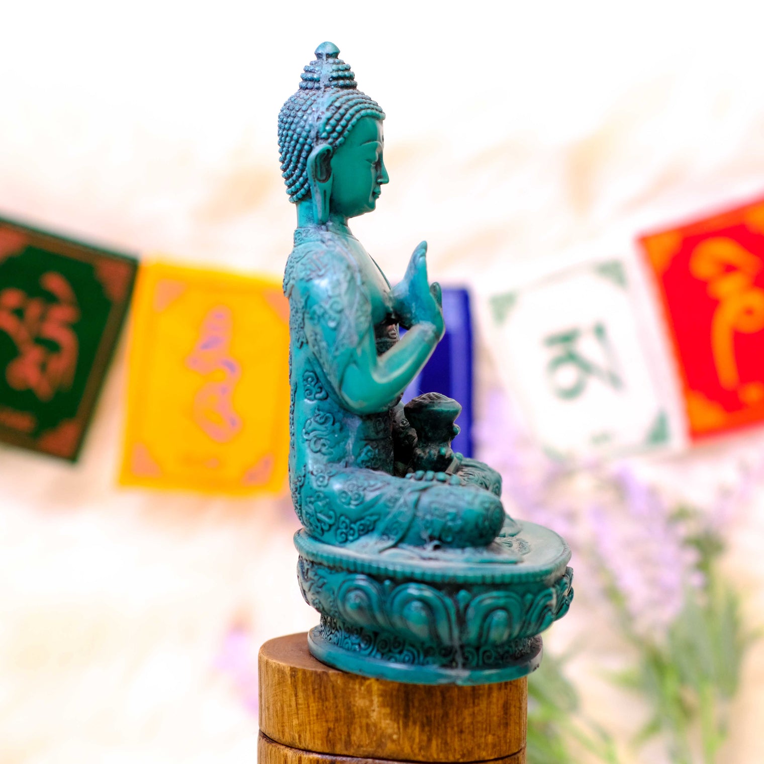 7" Handmade Blessing Buddha Statue