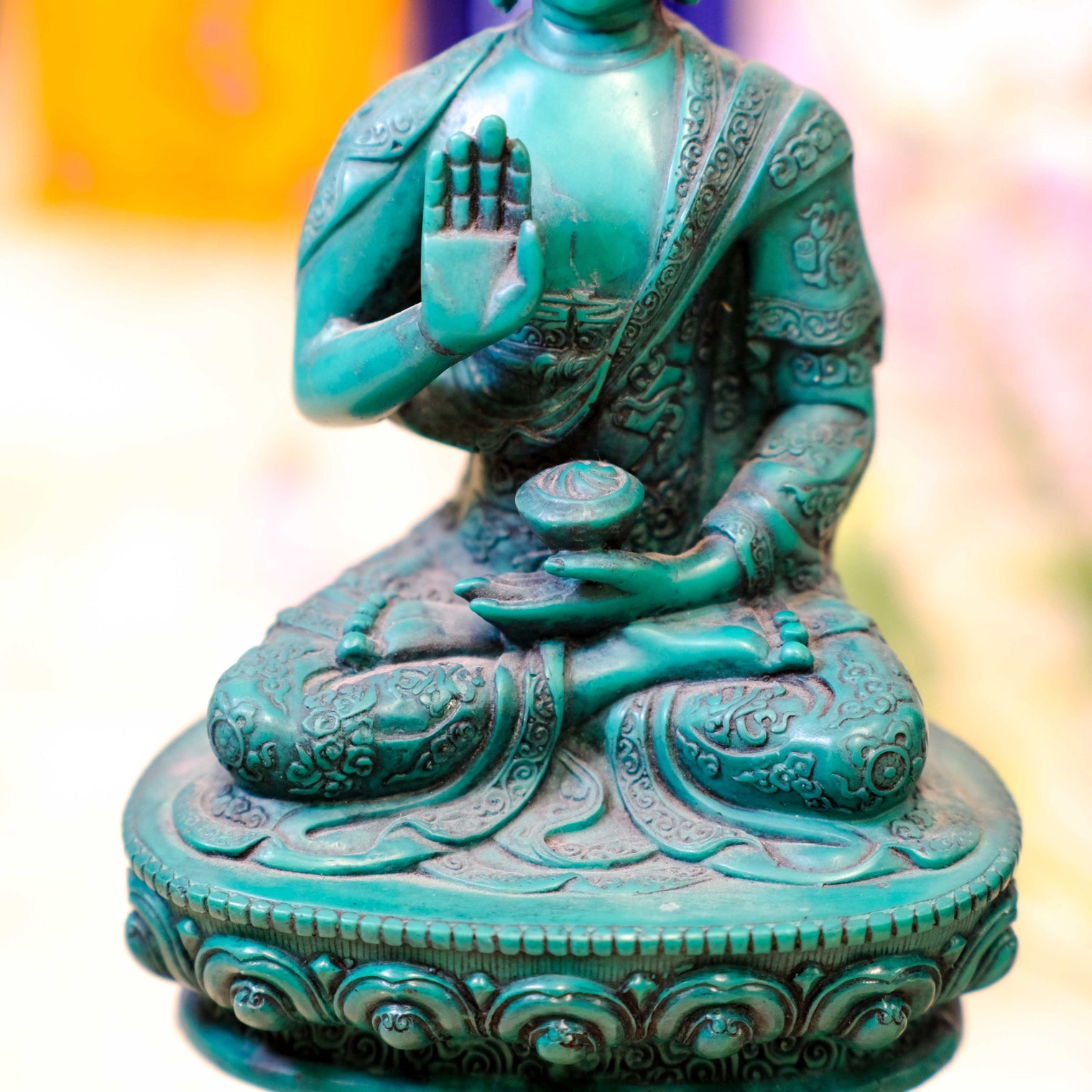 7" Handmade Blessing Buddha Statue