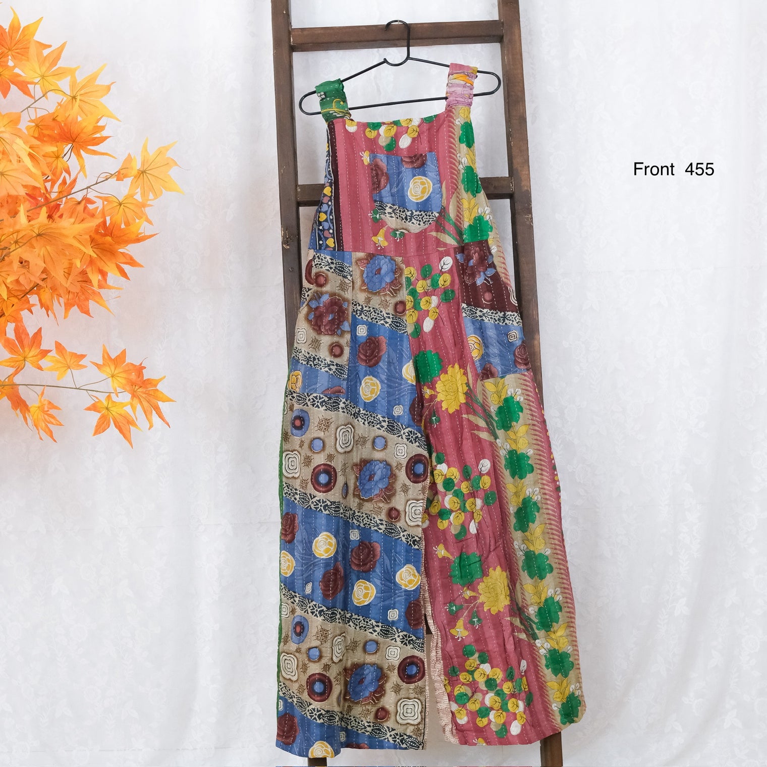 Kantha Boho Wide Leg Jumpsuit with Pockets