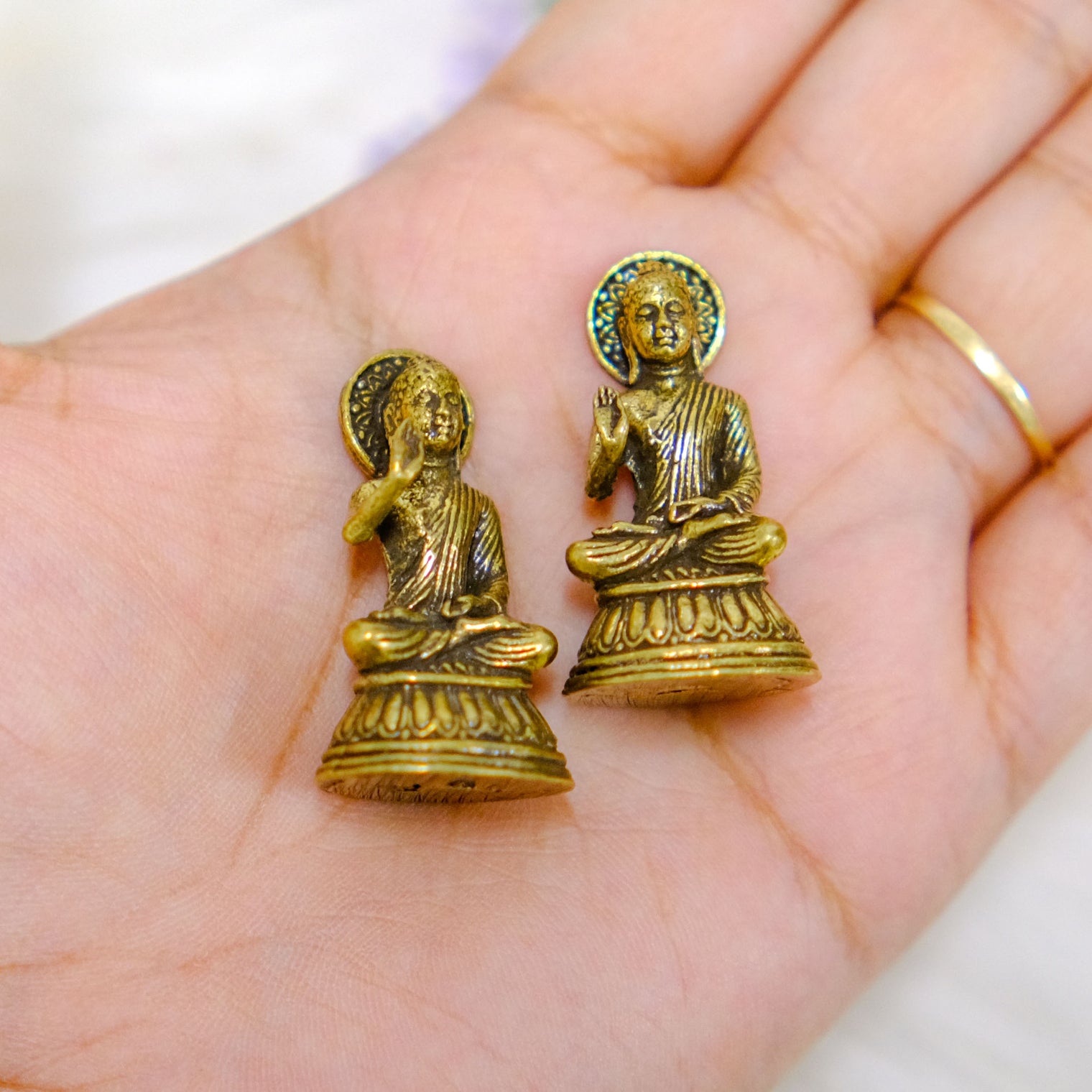 Brass Blessing Buddha Statue