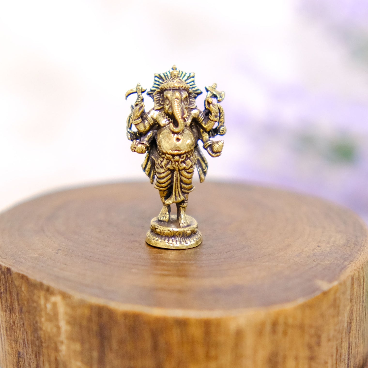Tiny Brass Ganesha Statue