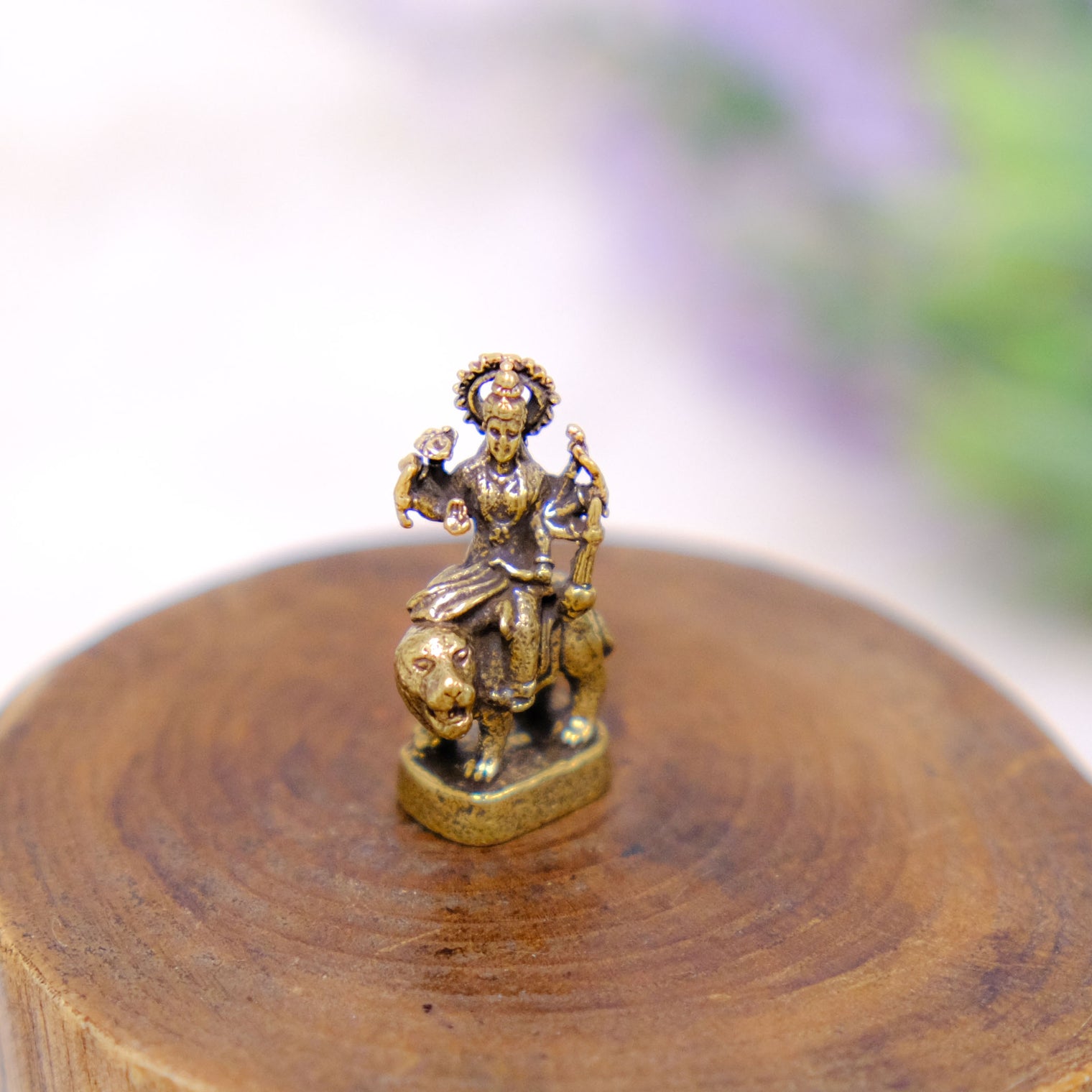 Handmade Brass Durga Statue, Goddess of Protection and Positivity