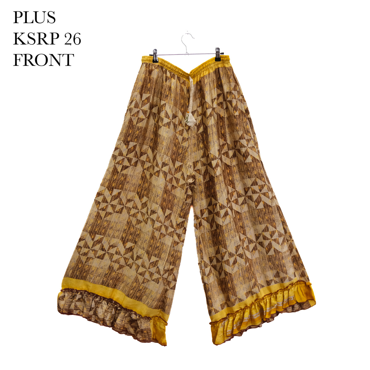 Flowy Recycled Sari Boho Palazzo Pants