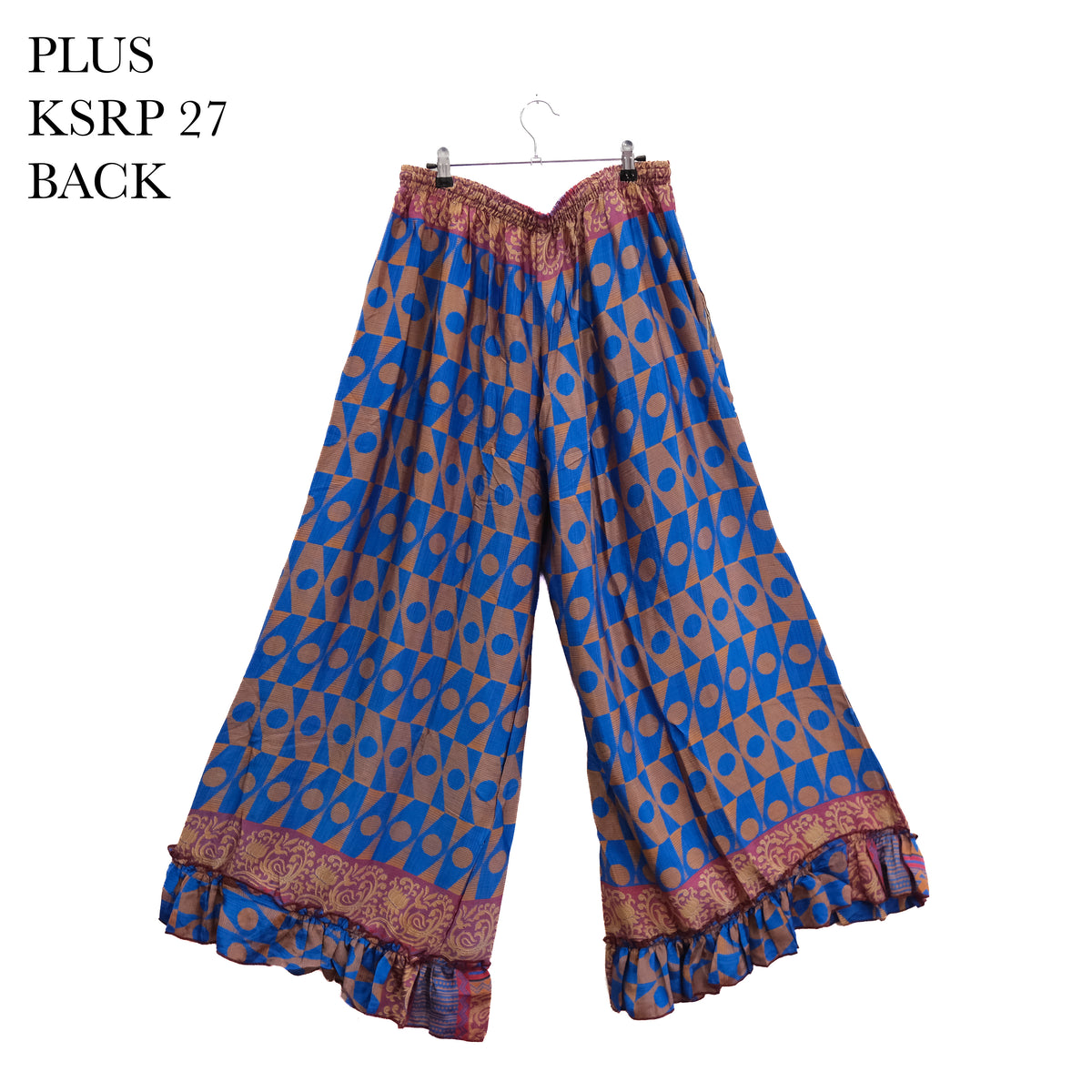 Flowy Recycled Sari Boho Palazzo Pants