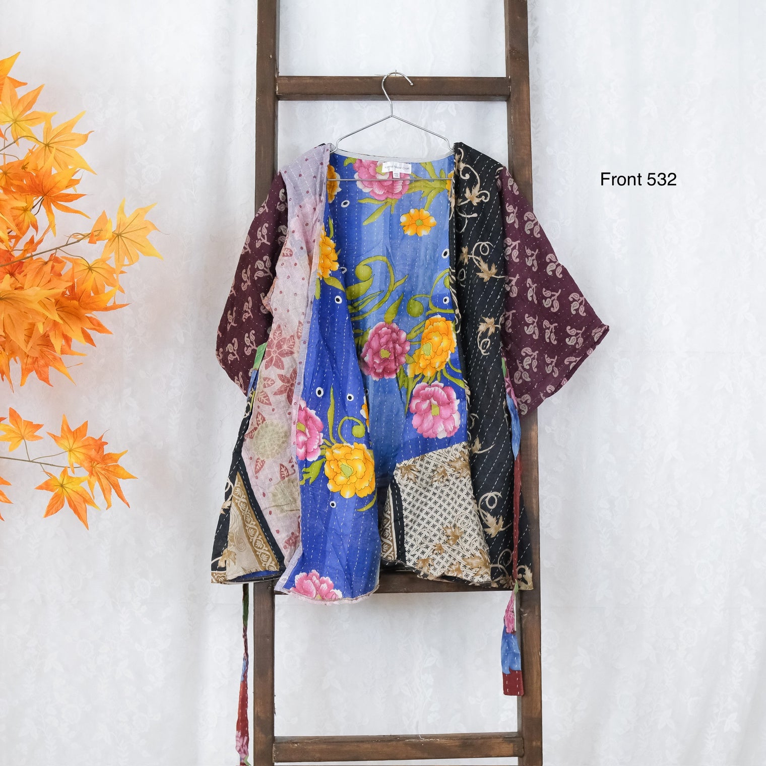 Kantha Short Boho Kimono