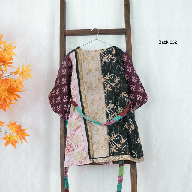 Kantha Short Boho Kimono
