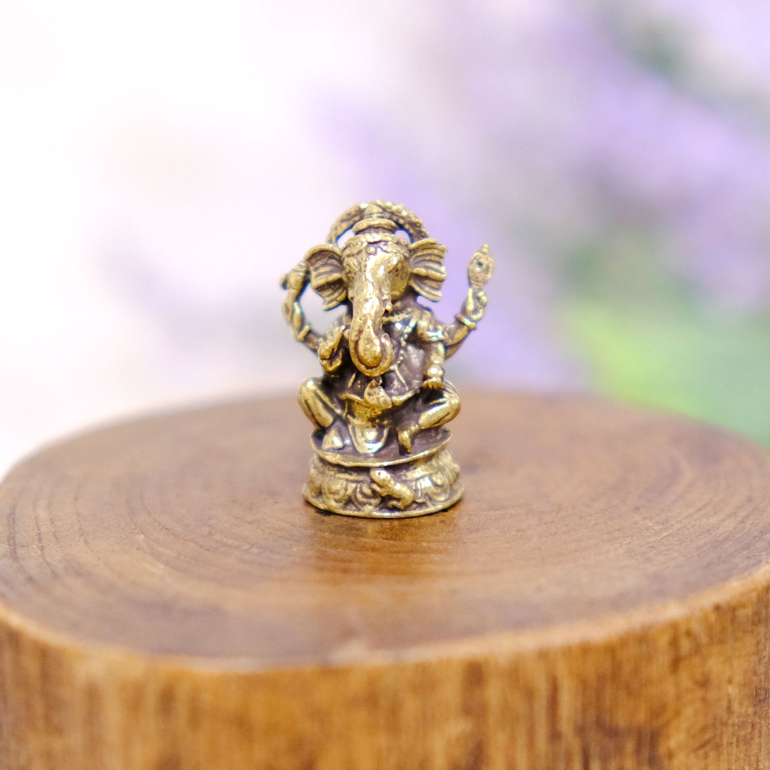 Tiny Brass Ganesha Statue