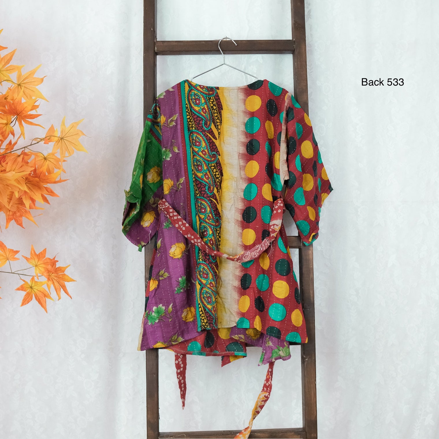 Kantha Short Boho Kimono