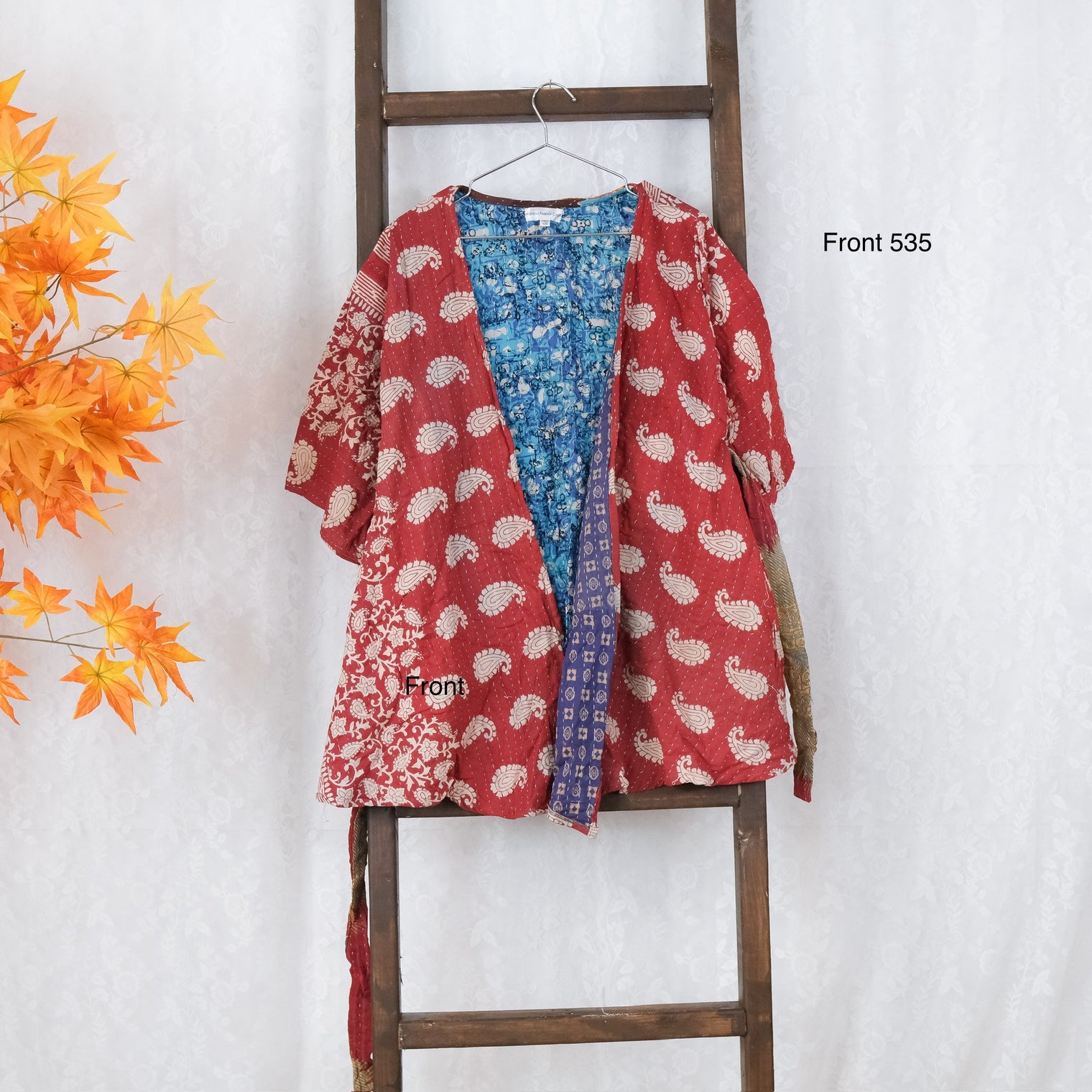 Kantha Short Boho Kimono