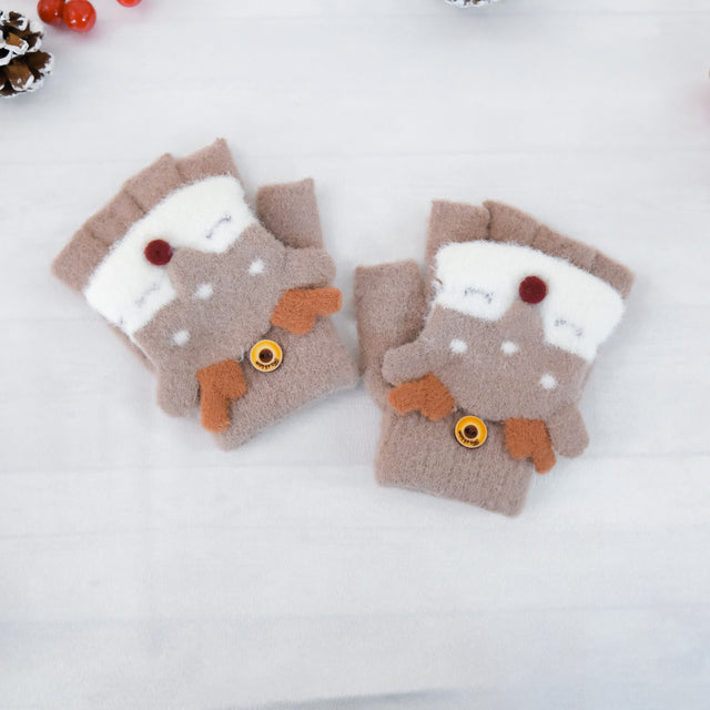 Reindeer Unisex Kids Convertible Gloves