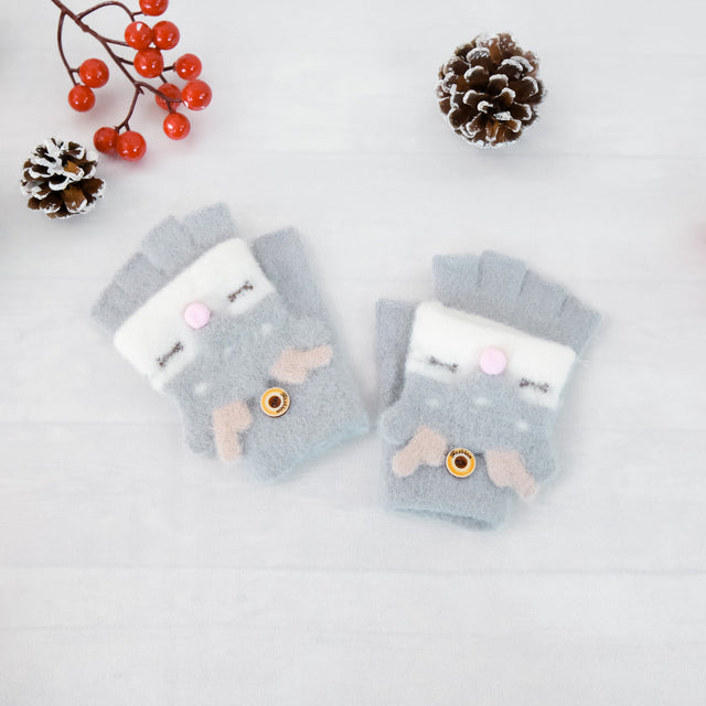 Reindeer Unisex Kids Convertible Gloves