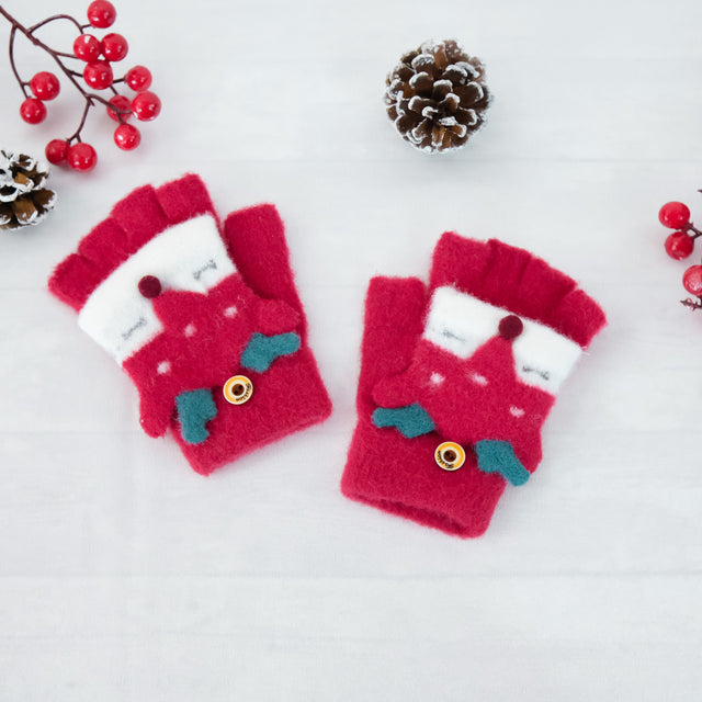 Reindeer Unisex Kids Convertible Gloves