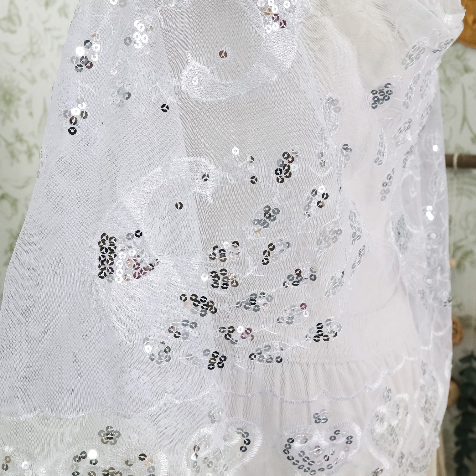 Witchy Peacock Embroidered Sequin Shawl