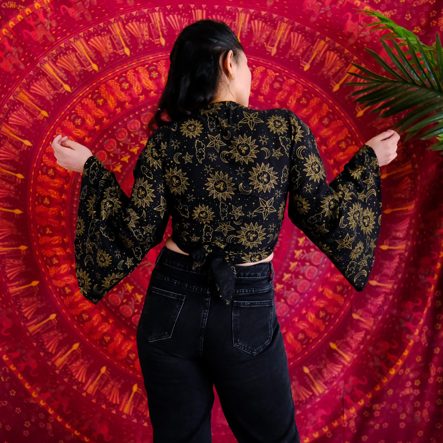Celestial Cotton Wrap Top