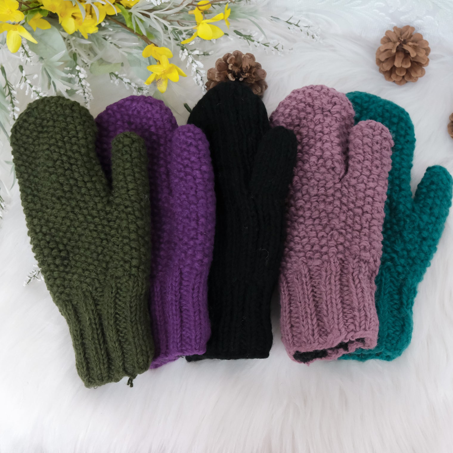 Hand Knit Woolen Unisex Mitten