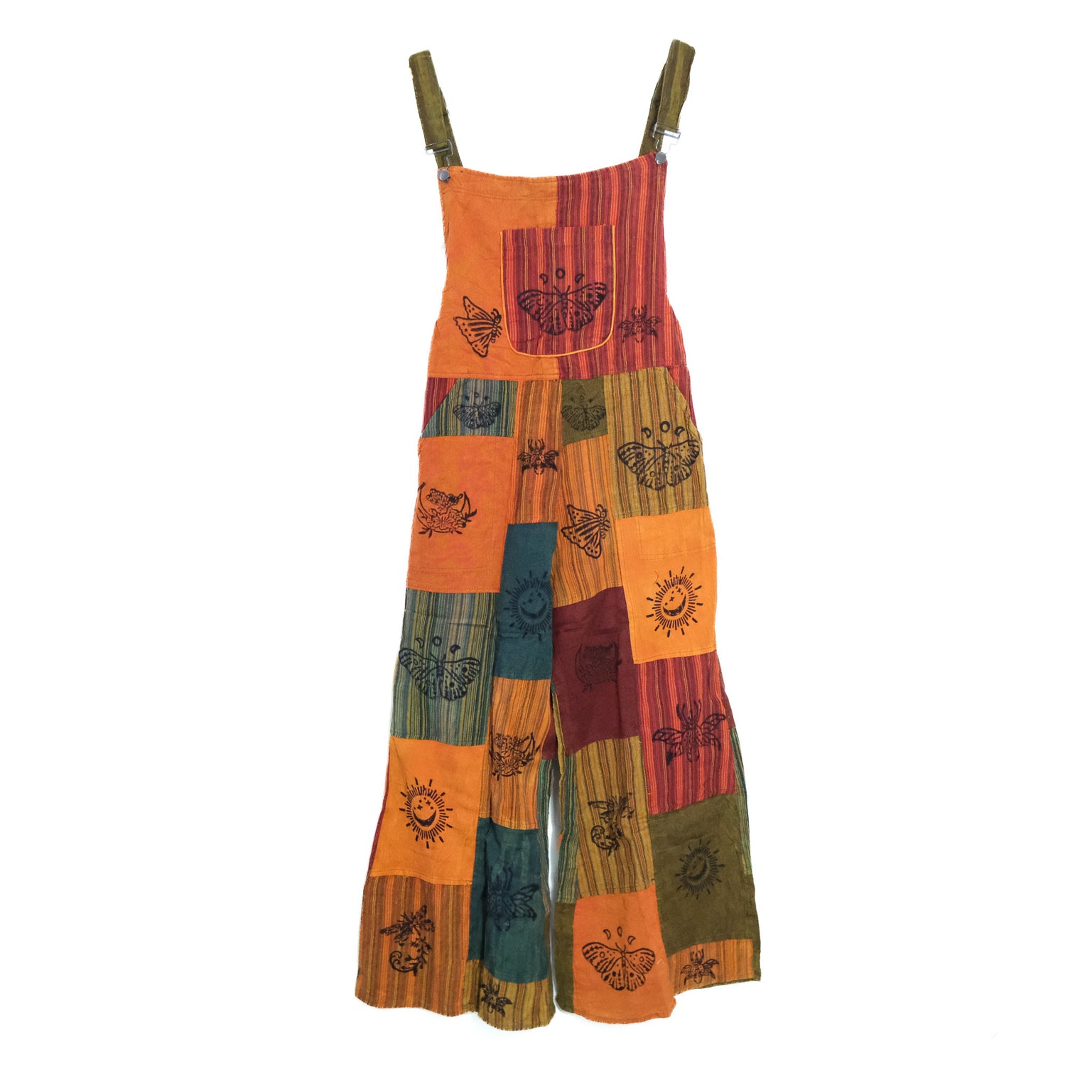 Patchwork Wide Leg Jumpsuit with Pockets