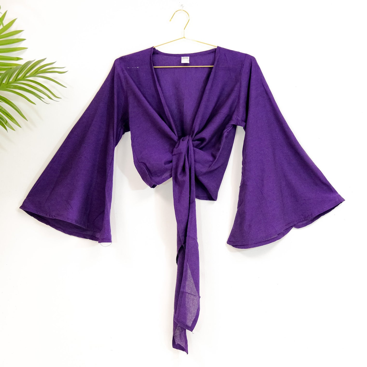 Solid Cotton Wrap Top