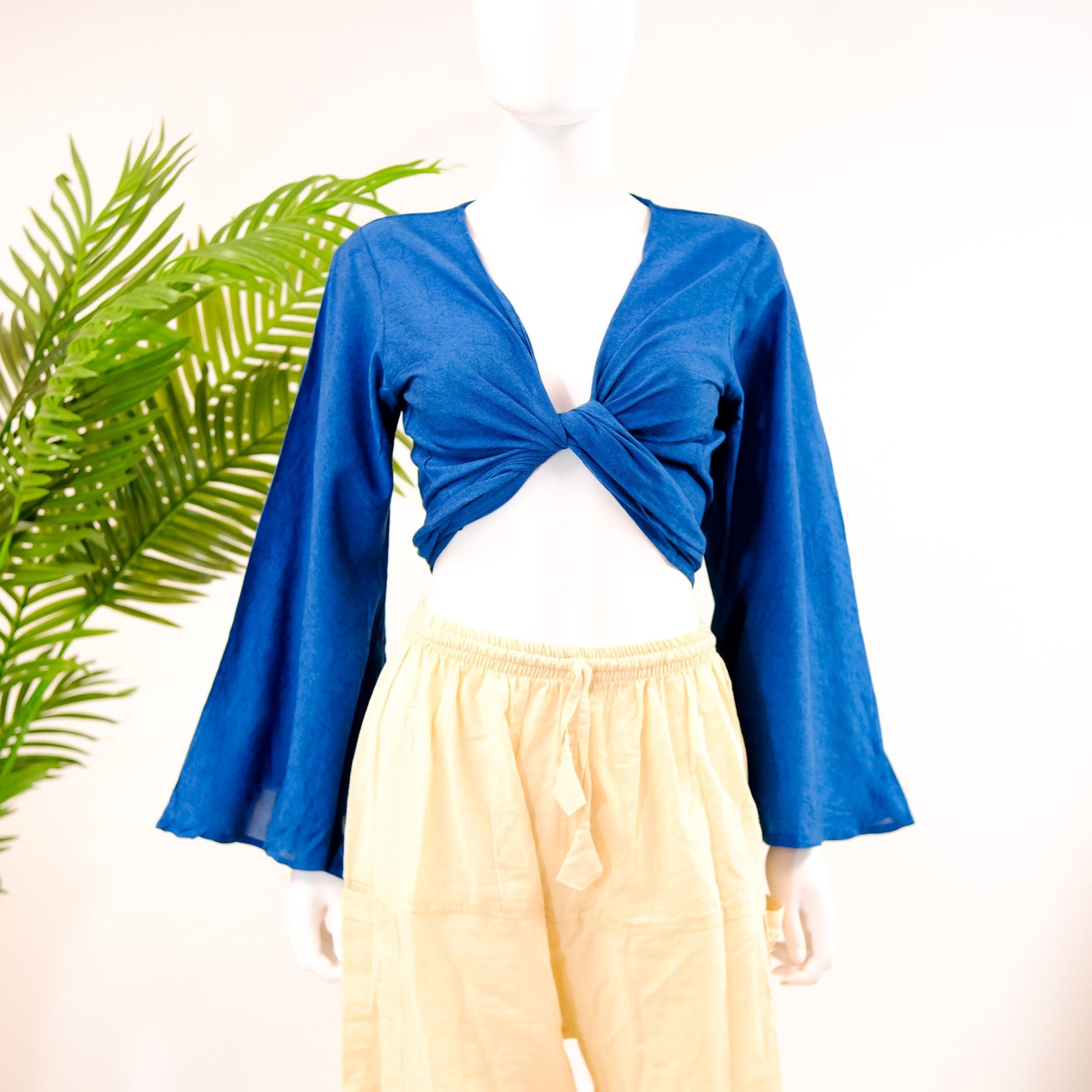 Solid Cotton Wrap Top