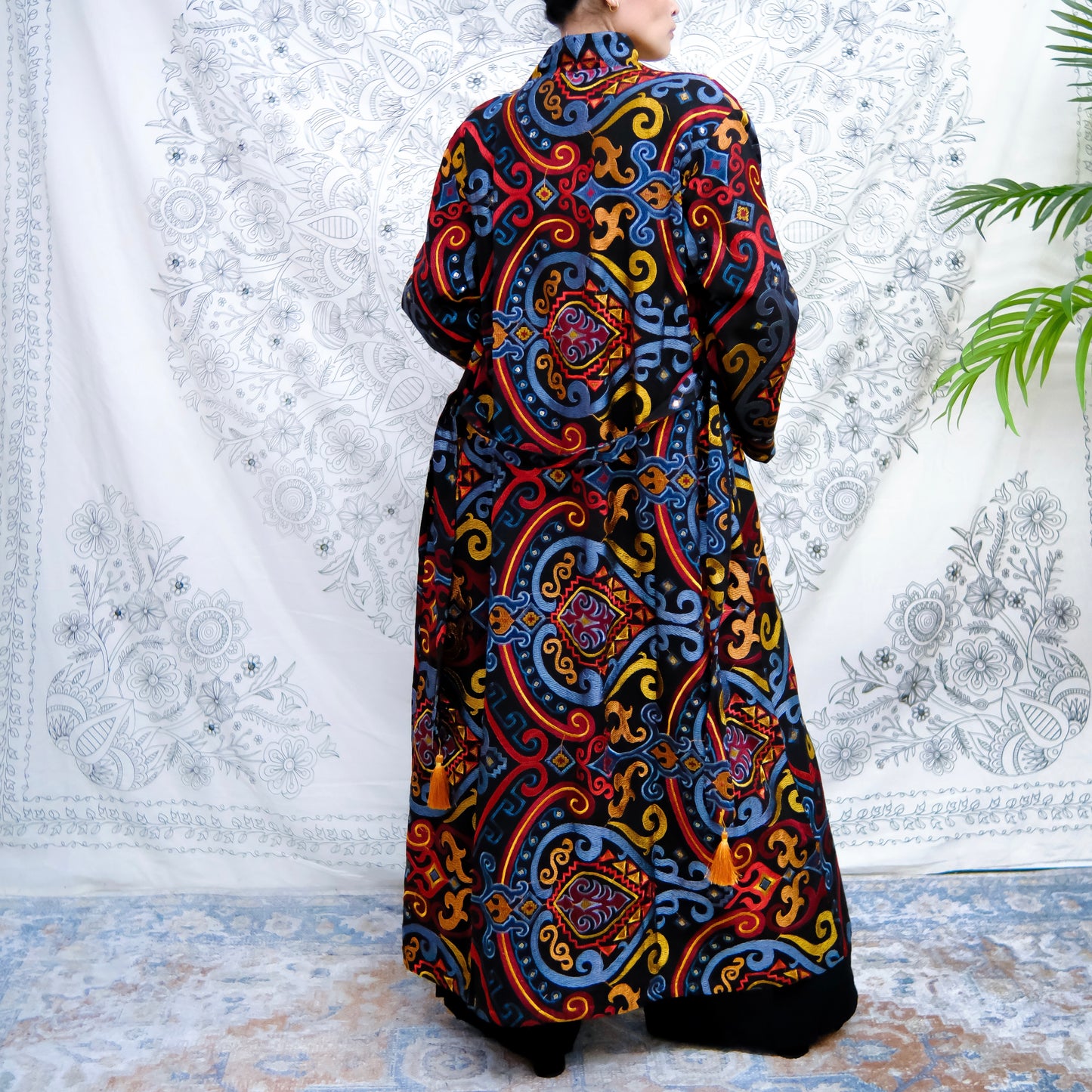 Hand Embroidered Long Unisex Kimono
