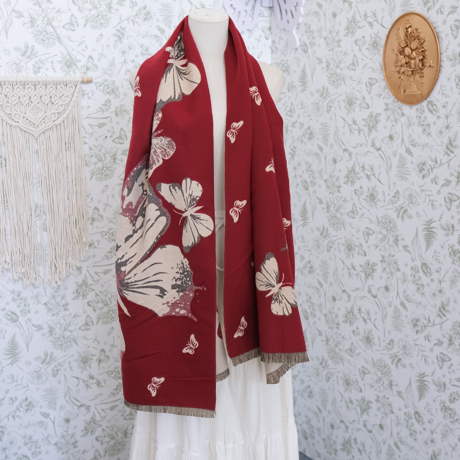 Reversible Butterfly Boho Long Oversized Shawls