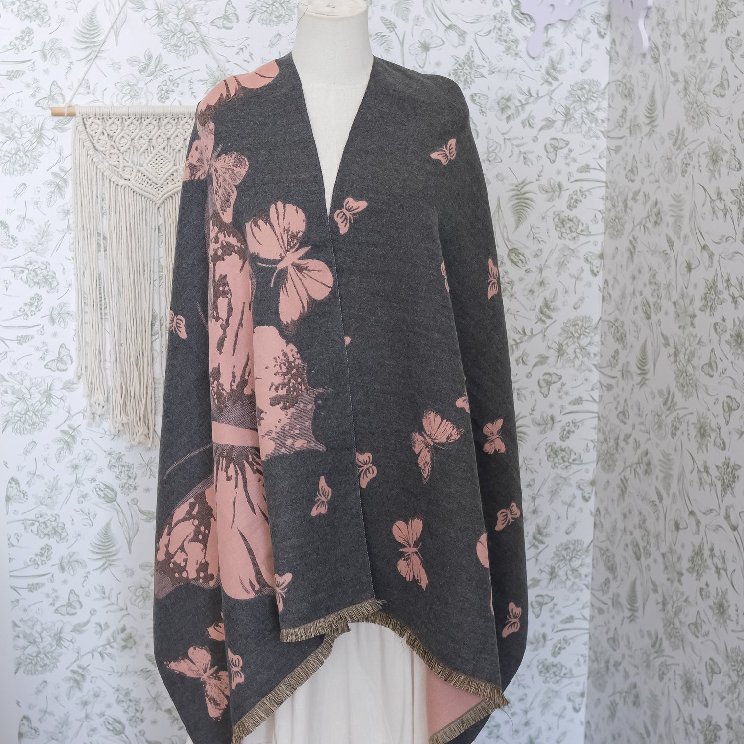 Reversible Butterfly Boho Long Oversized Shawls