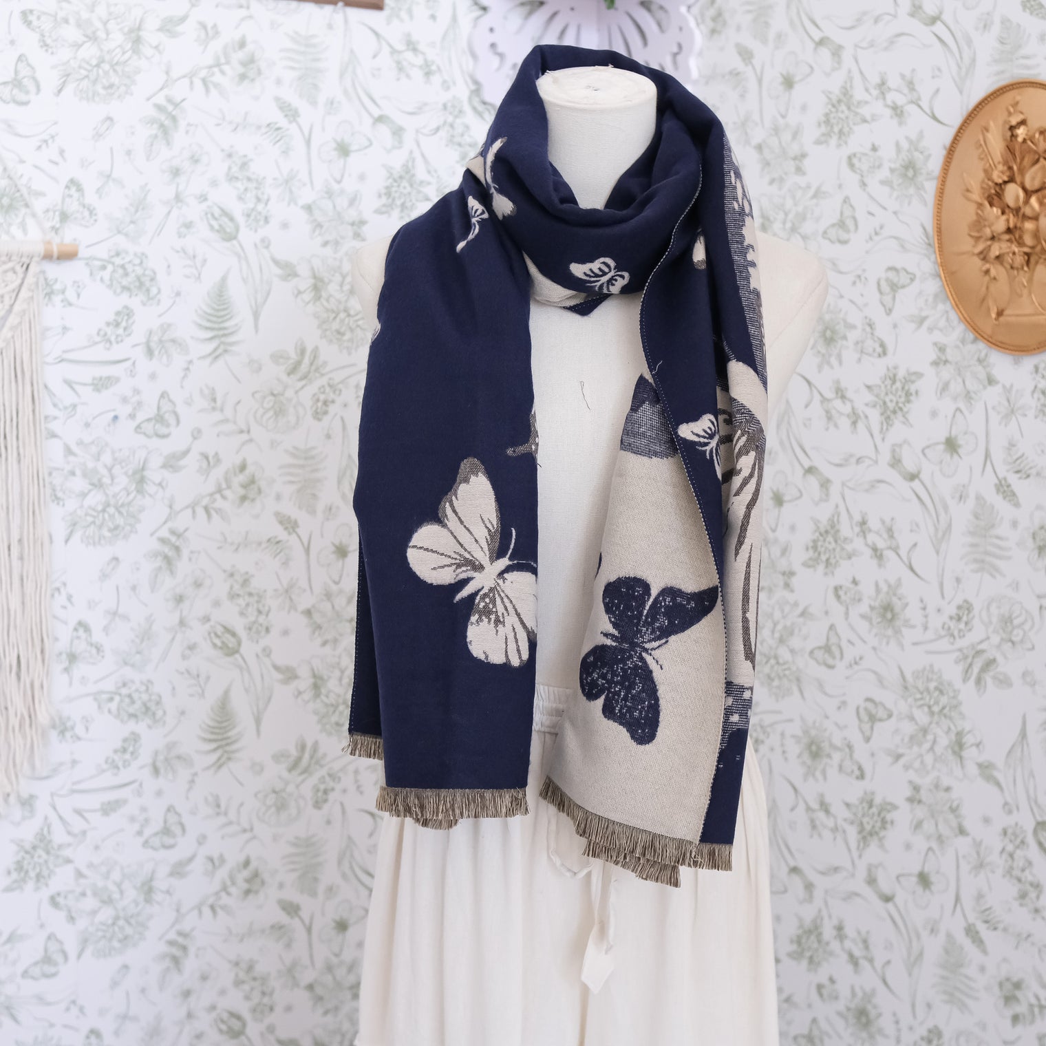 Reversible Butterfly Boho Long Oversized Shawls