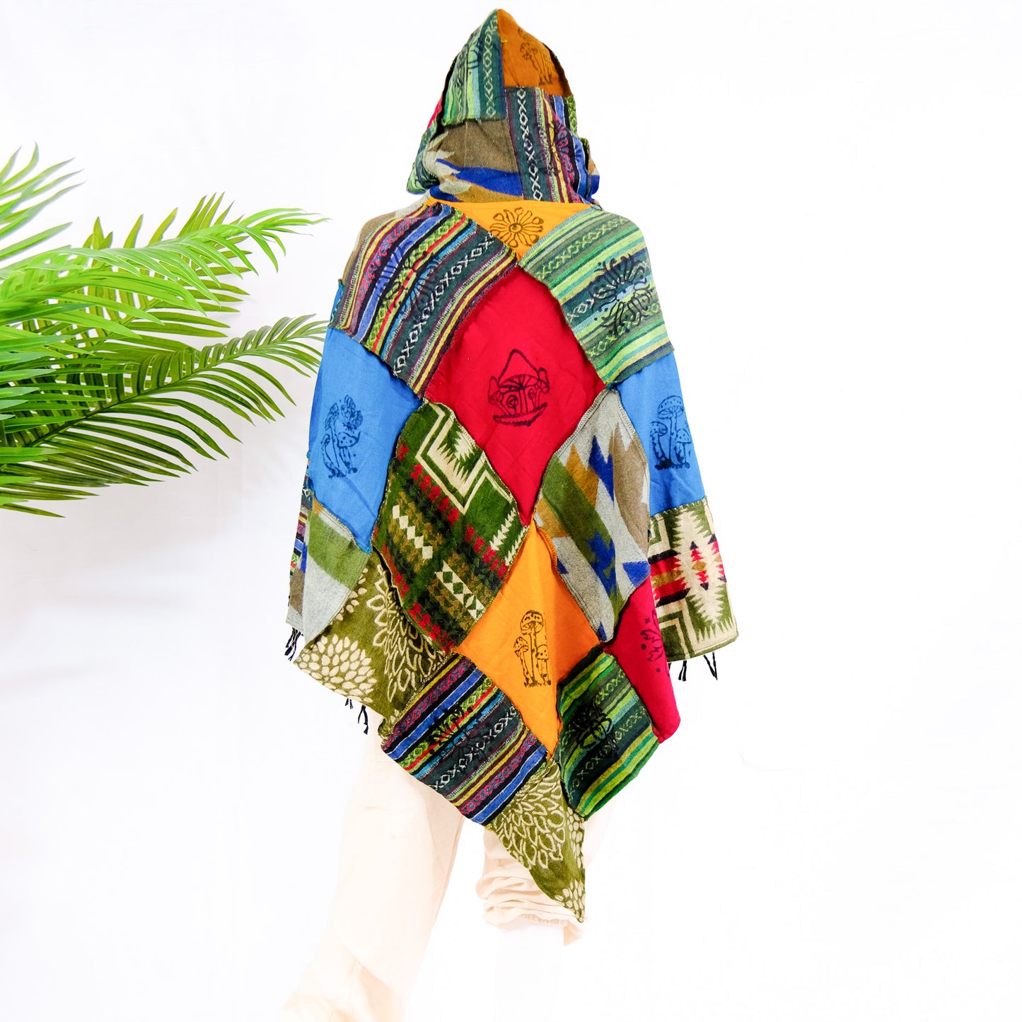 Patchwork Hooded Fall/Winter Ponchos