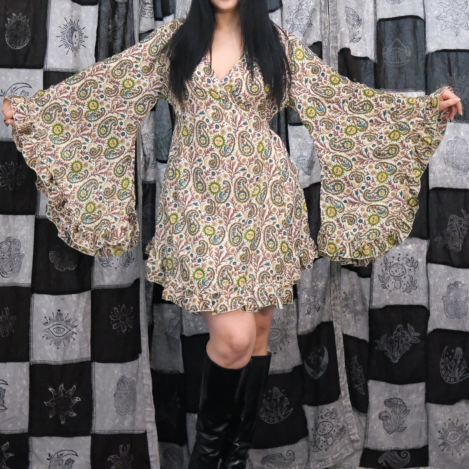 Dreamy Whimsy Mini Wrap Dress with Pockets
