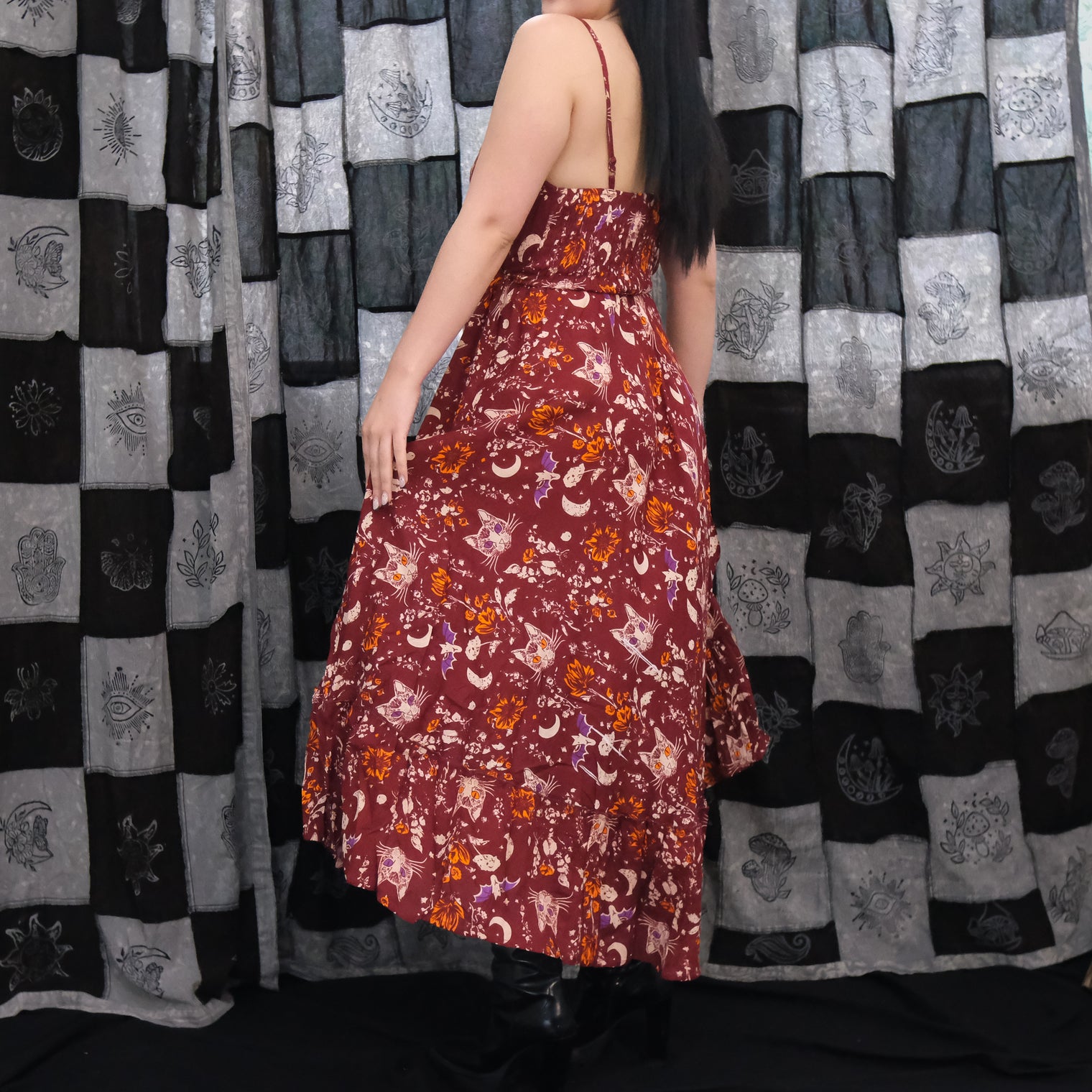Witchcore Floral Maxi Dress