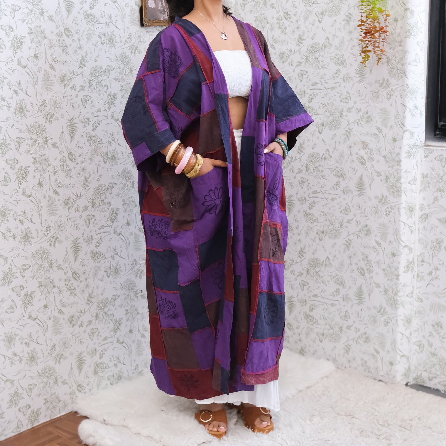 Oversized Patchwork Cotton Duster