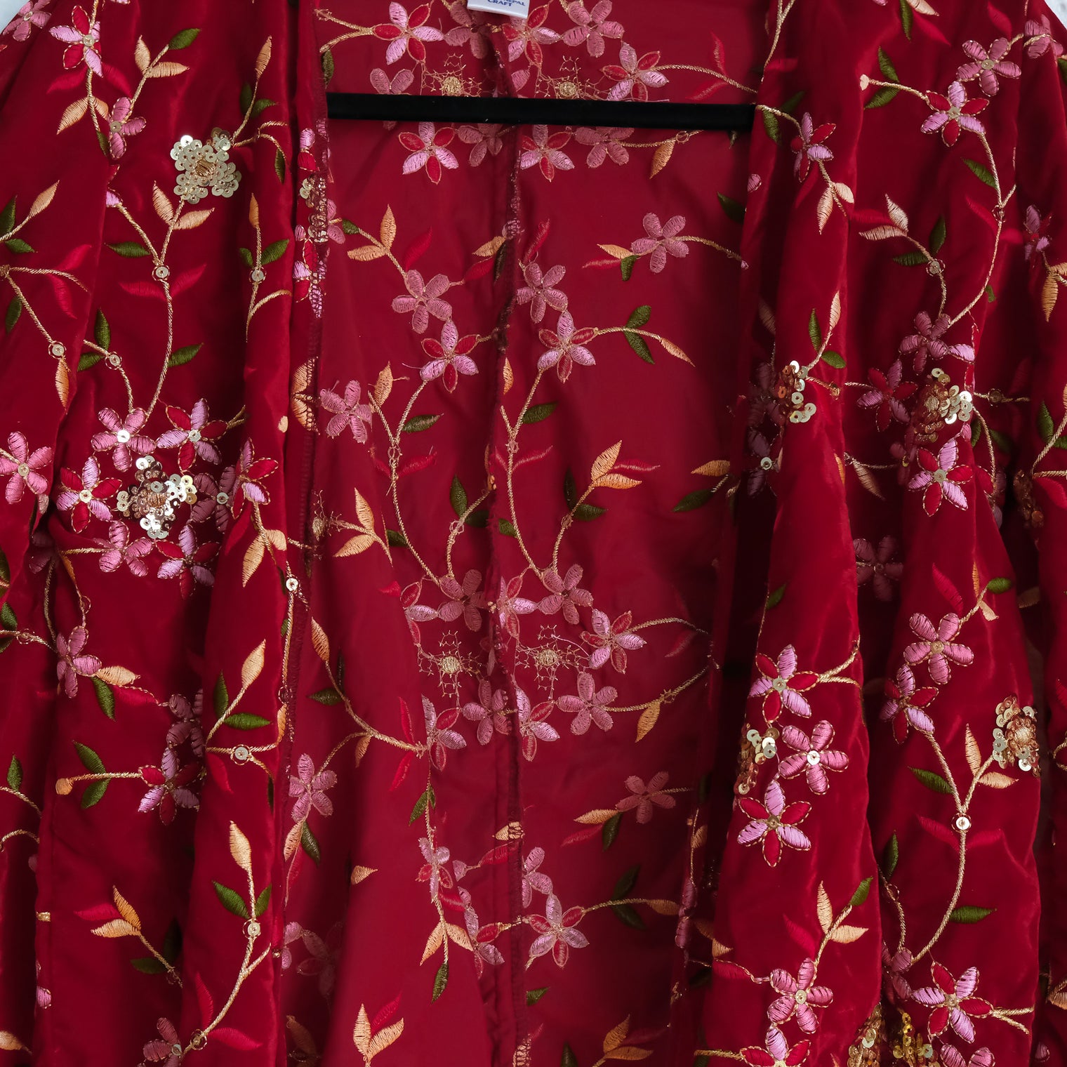 Ember Velvet Hand Embroidered Wrap Top