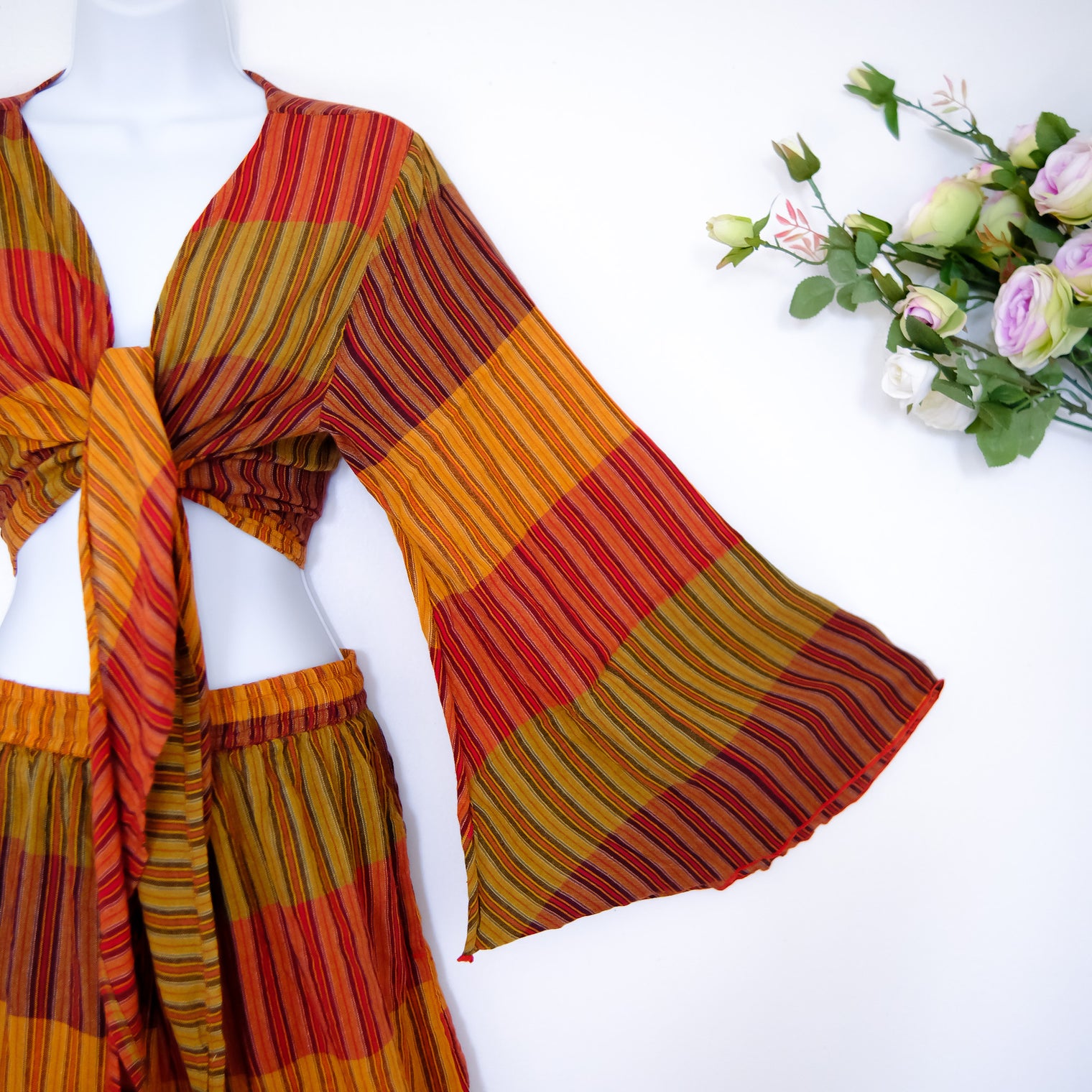 Dreamy Cotton Butterfly Sleeve Wrap Top