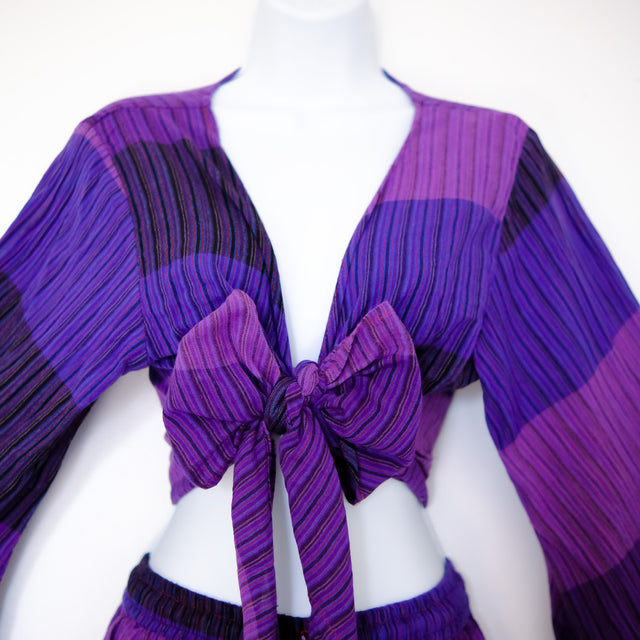 Dreamy Cotton Butterfly Sleeve Wrap Top