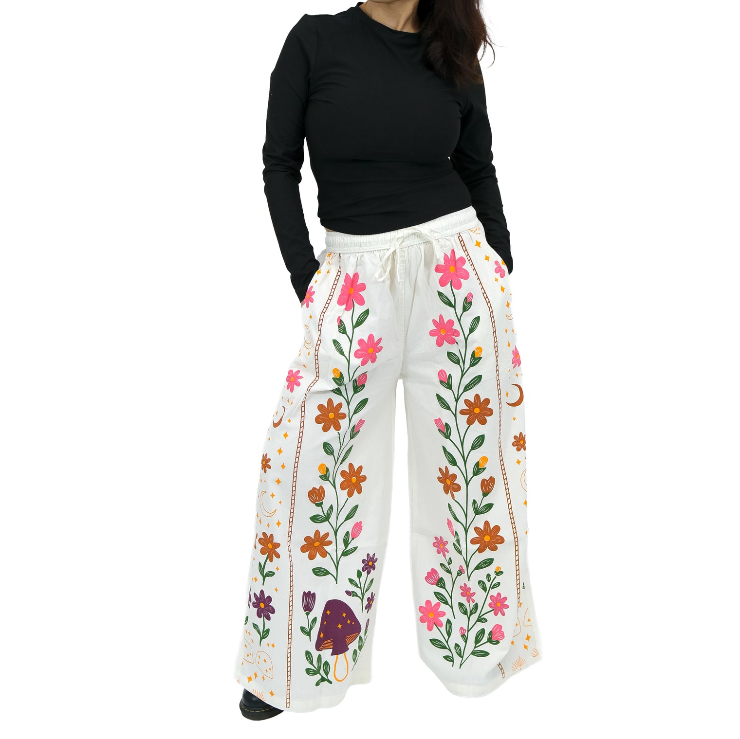 Celestial Bloom Wide Leg Pants