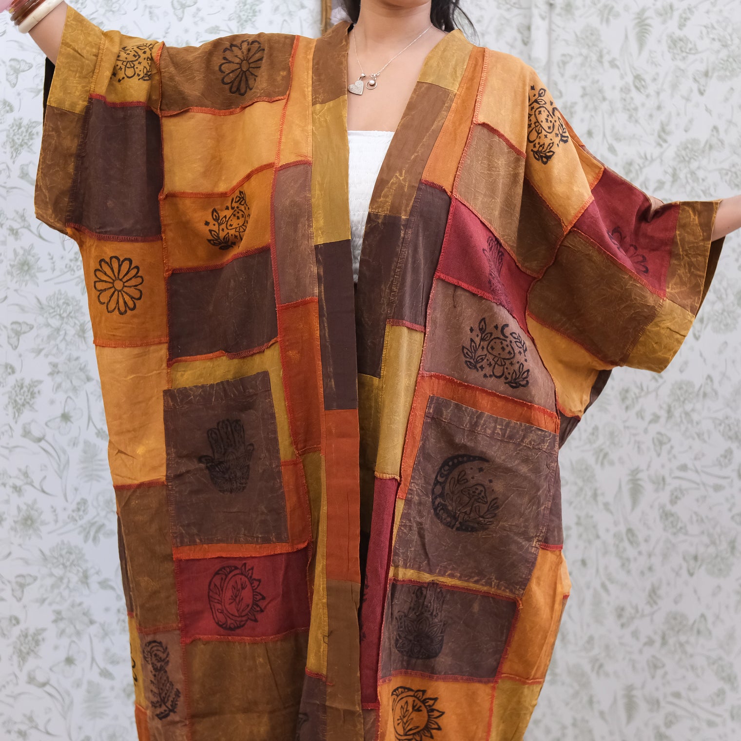 Oversized Patchwork Cotton Duster
