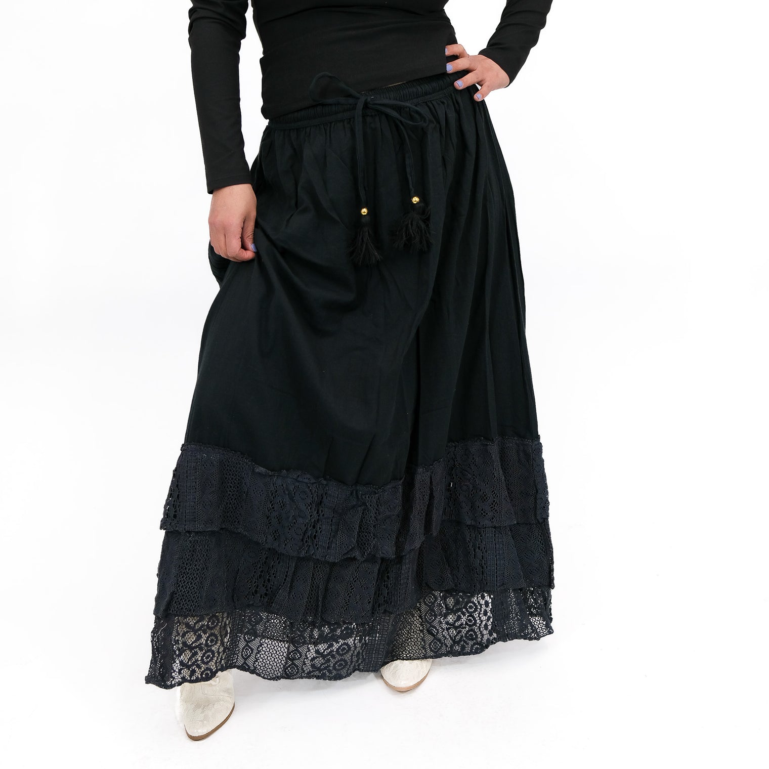 Prairie Goddess Lace Maxi Skirt