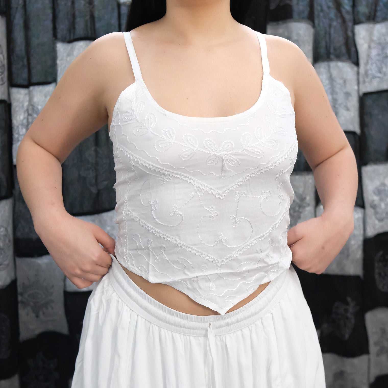 Festival Embroidered Boho Crop Top